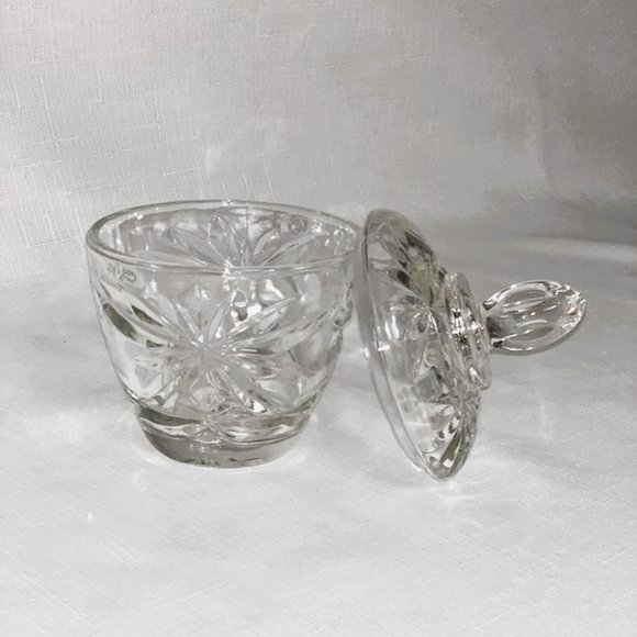 Anchor Hocking Sugar Bowl EAPG Star of David Wexford Hexagon Starburst Cut Glass - Picture 1 of 11